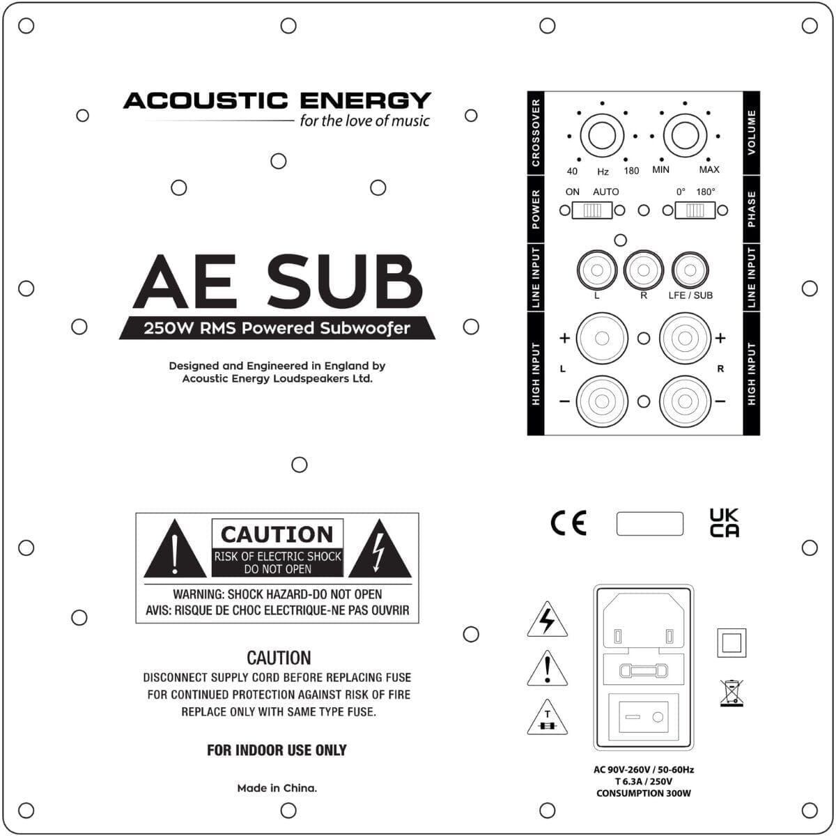 Acoustic Energy AESub 12" Active Subwoofer Subwoofers Acoustic Energy