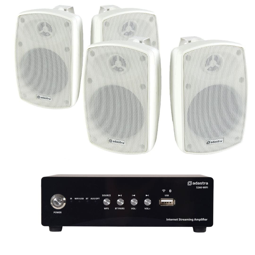 Adastra S260 WiFi & Bluetooth 4" Outdoor Speaker System Outdoor Speaker Systems Adastra Two Pairs White