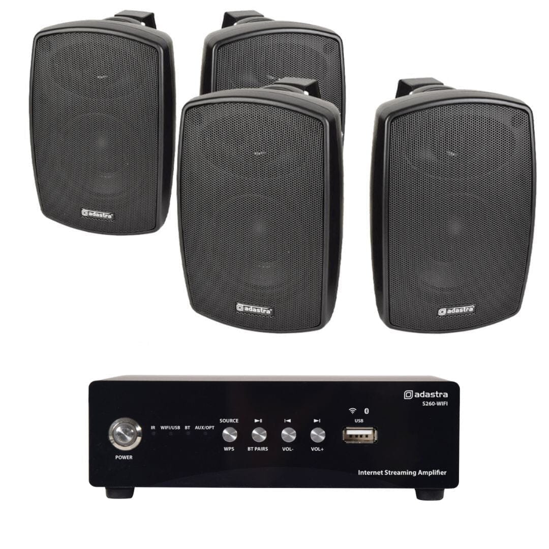 Adastra S260 WiFi & Bluetooth 6.5" Outdoor Speaker System Outdoor Speaker Systems Adastra Two Pairs Black