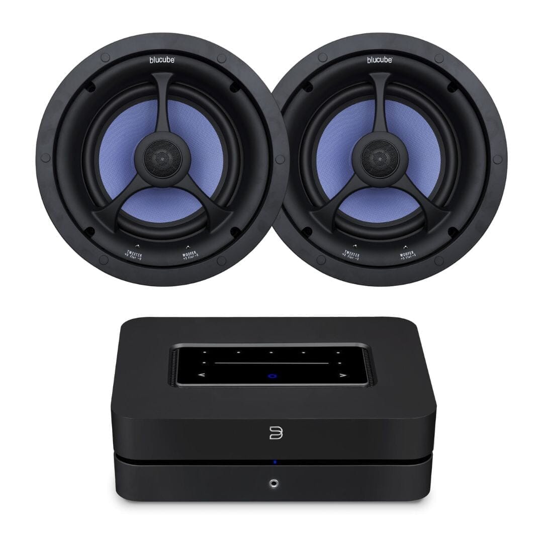 Bluesound Powernode + Blucube BCK80 8" Ceiling Speakers In Ceiling Speaker Systems Bluesound One Pair
