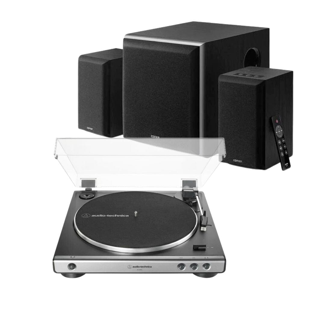 Edifier M601DB + Audio-Technica LP60X Turntables with Speakers Turntable Bundles Audio Technica STANDARD + USB (LP60XUSB)