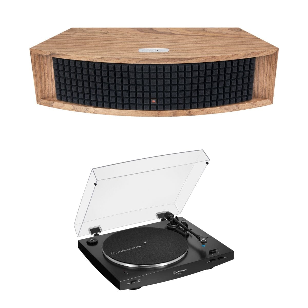 JBL L42 MS 200W Music System + Audio-Technica LP3XBT Bluetooth Turntable Turntable Bundles Audio-Technica Walnut