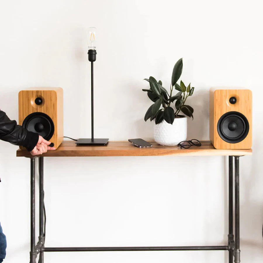 Kanto Audio YU6 & LP60X Fully Automatic Turntable with Active Bluetooth Bookshelf Speakers Turntable Bundles kanto