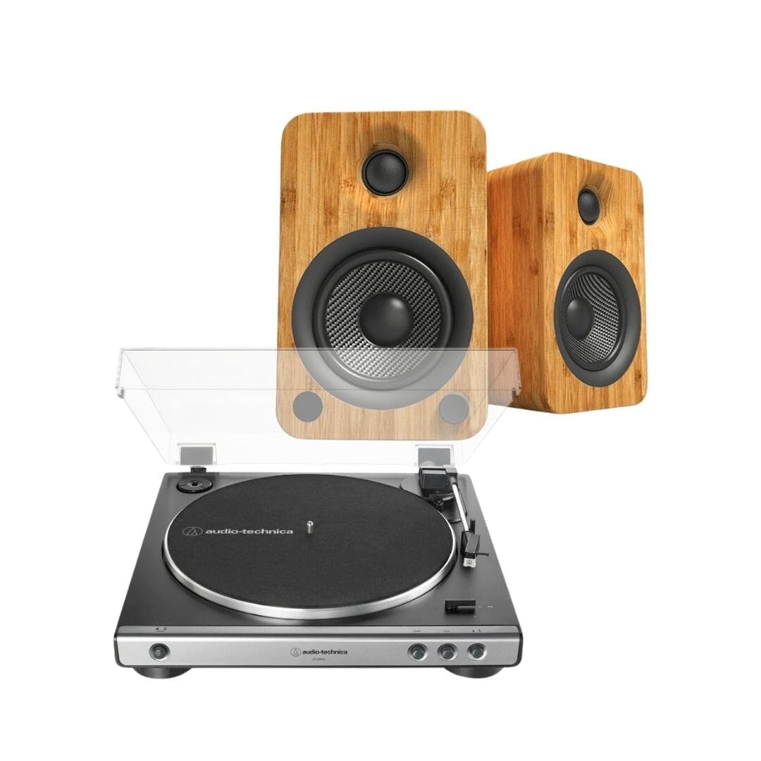 Kanto Audio YU6 & LP60X Fully Automatic Turntable with Active Bluetooth Bookshelf Speakers Turntable Bundles kanto STANDARD + USB BAMBOO