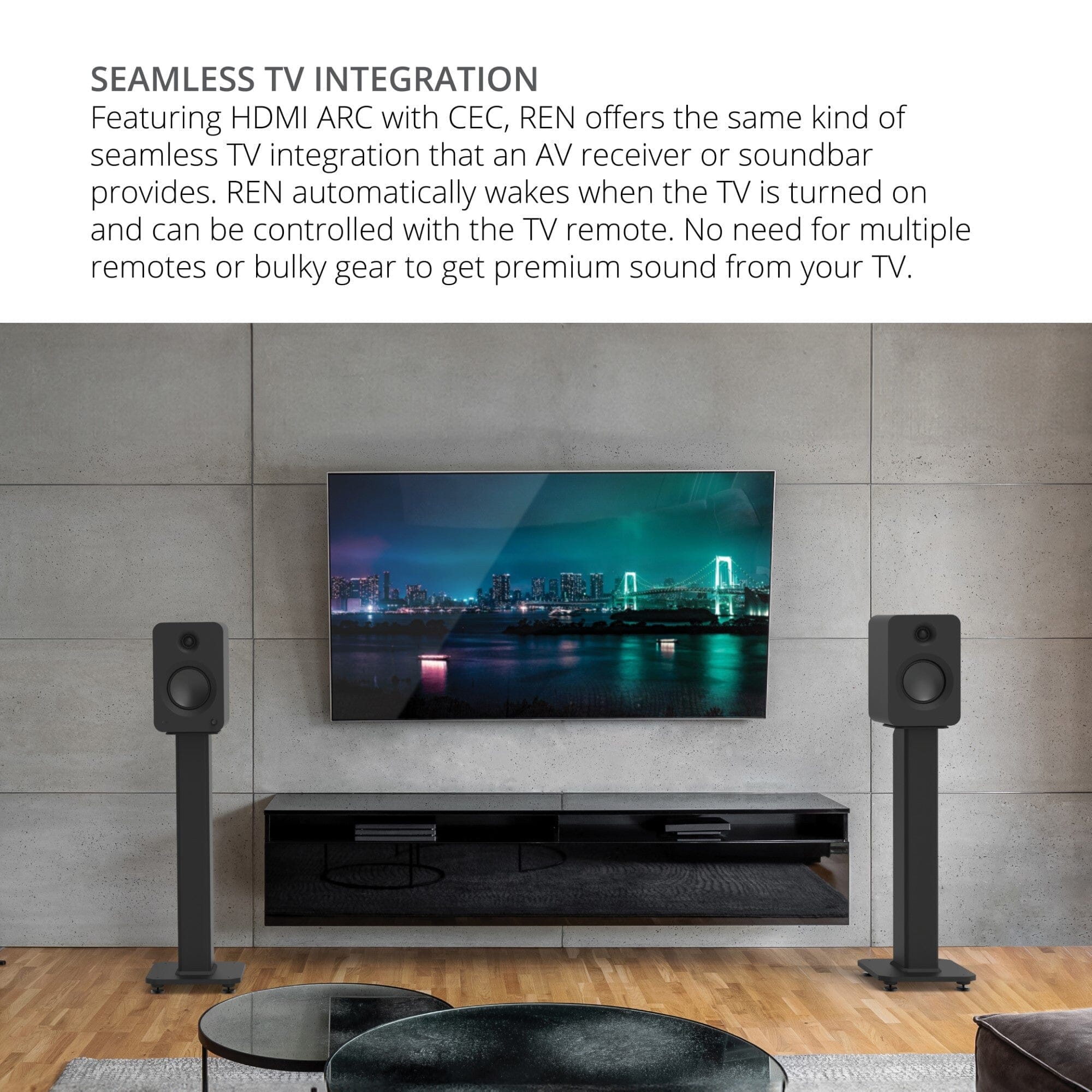 Kanto REN 200W Active Bookshelf Speakers with HDMI & Bluetooth Active Speakers Kanto Audio