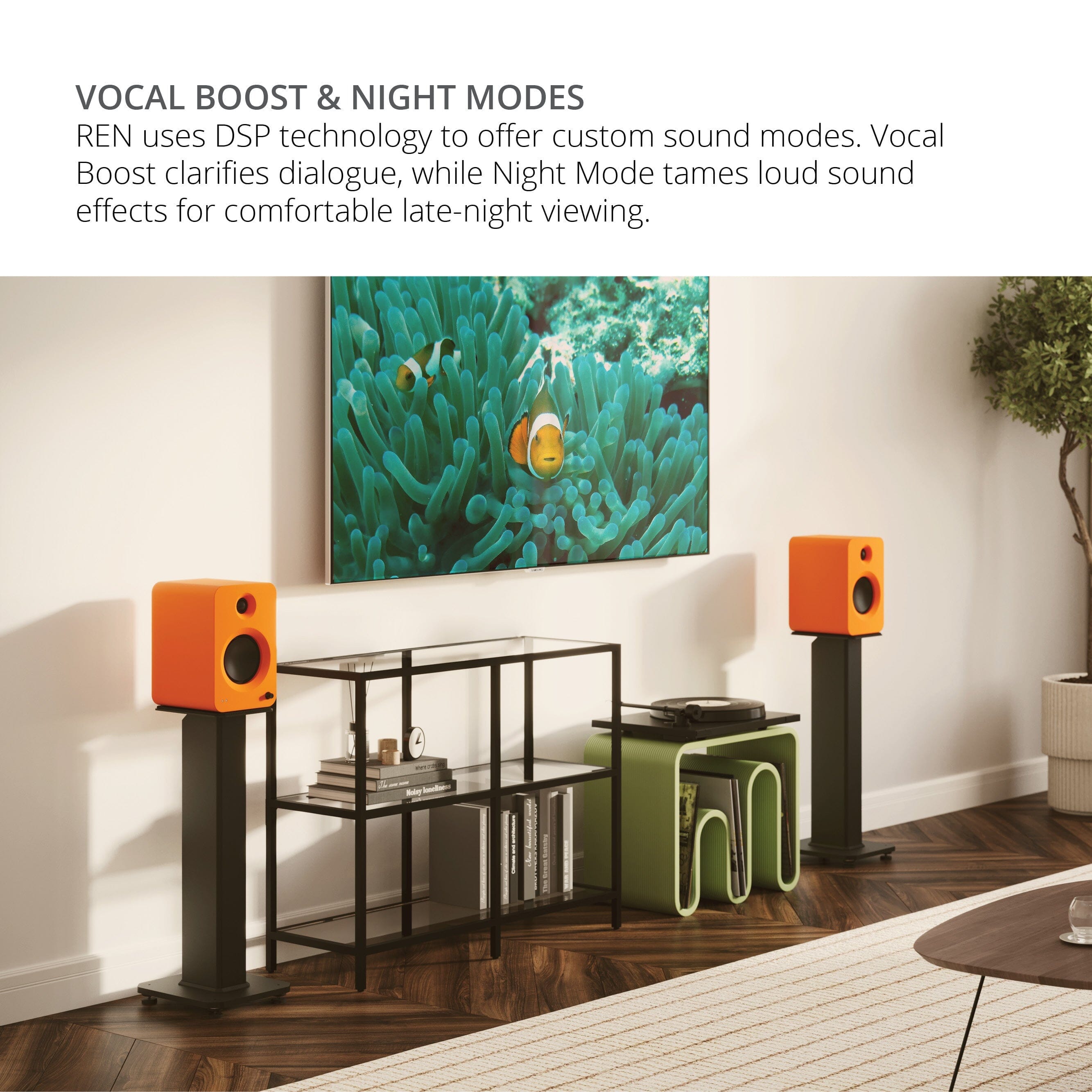 Kanto REN 200W Active Bookshelf Speakers with HDMI & Bluetooth Active Speakers Kanto Audio