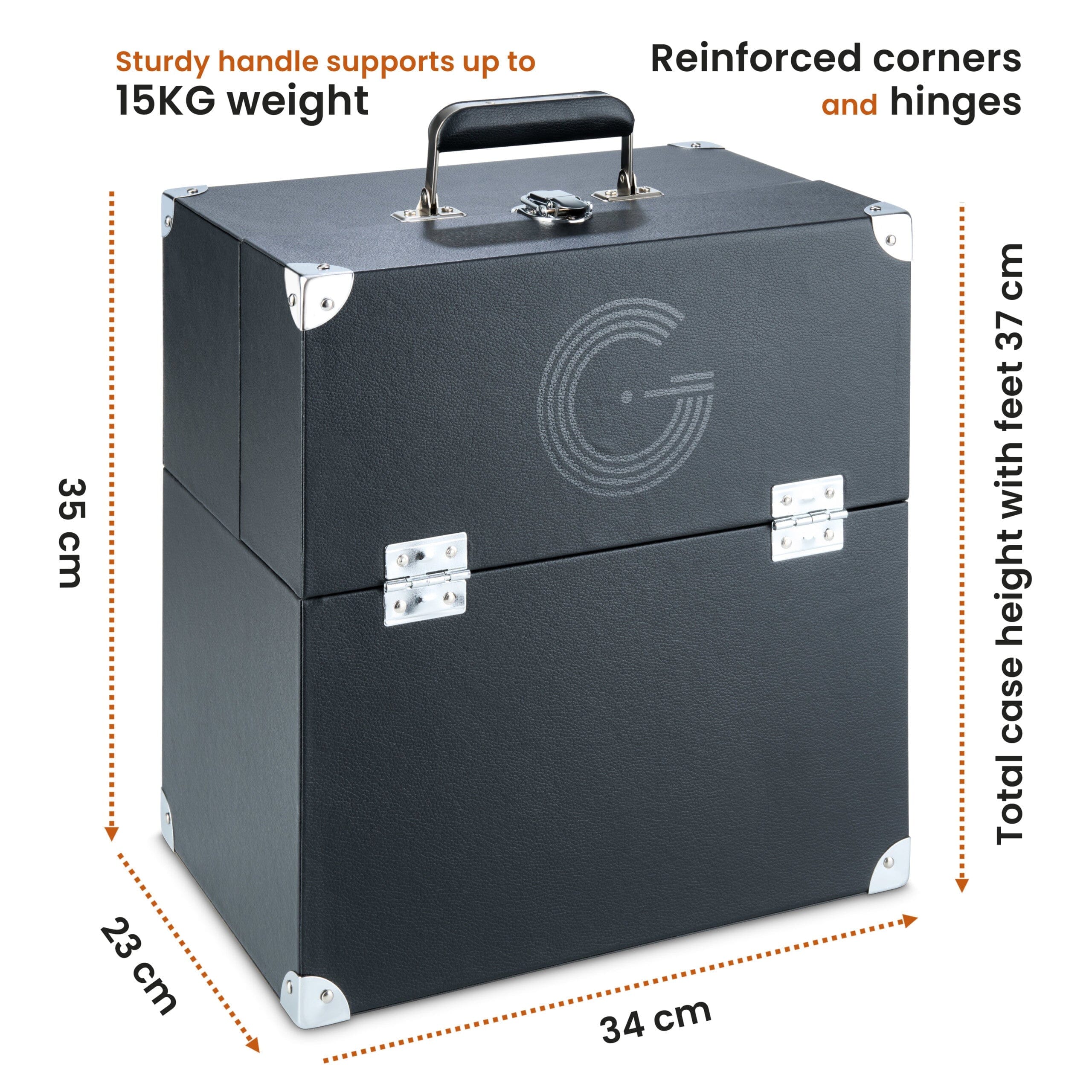 Legend Vinyl LP Storage Case With Double Hinged Flaps Turntable Accessories Legend Vinyl