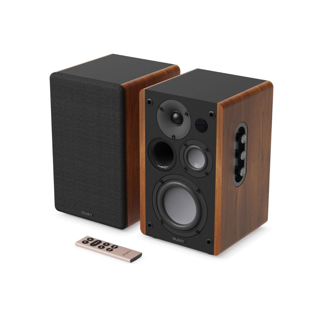 Majority D100 Active Bookshelf Speakers - Bluetooth, HDMI, USB - 100W Active Speakers Majority