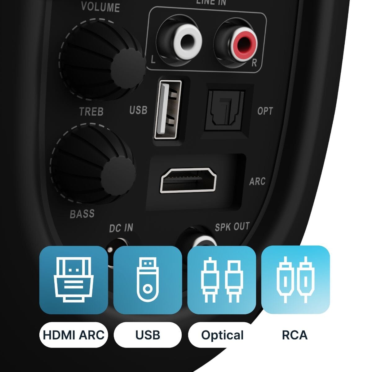 Majority D80 Active Bookshelf Speakers - Bluetooth, HDMI, USB - 80W Active Speakers Majority