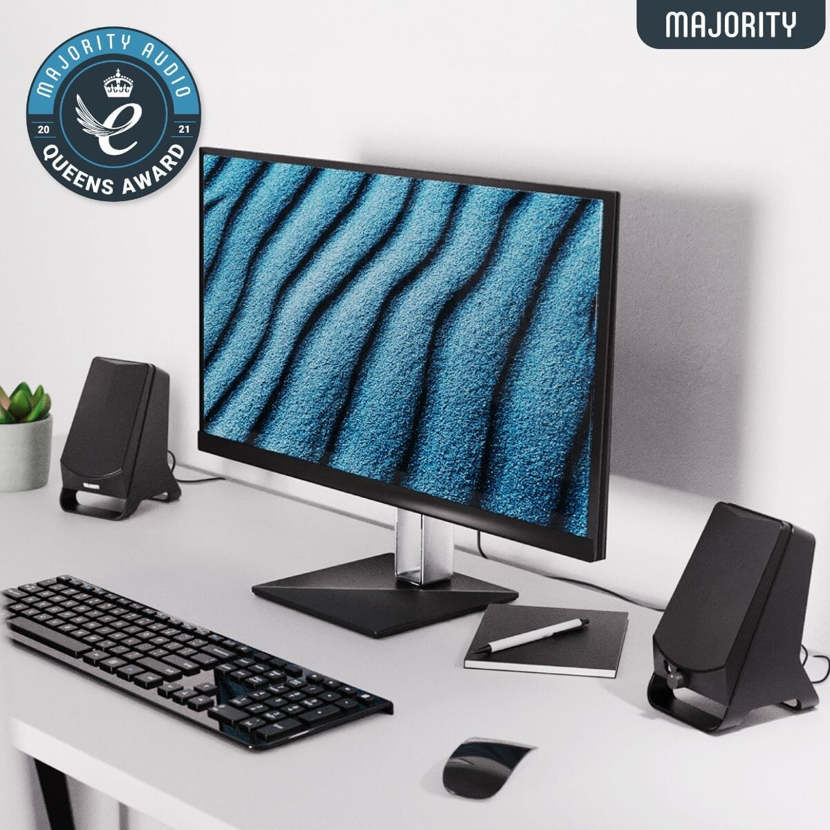 Majority DX10 PC Speakers - USB & AUX - Plug & Play Active Speakers Majority