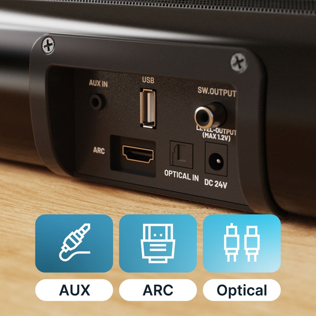 Majority Naga 60 2.1 Soundbar with Built-In Subwoofer - 120W - Bluetooth, HDMI Soundbars Majority