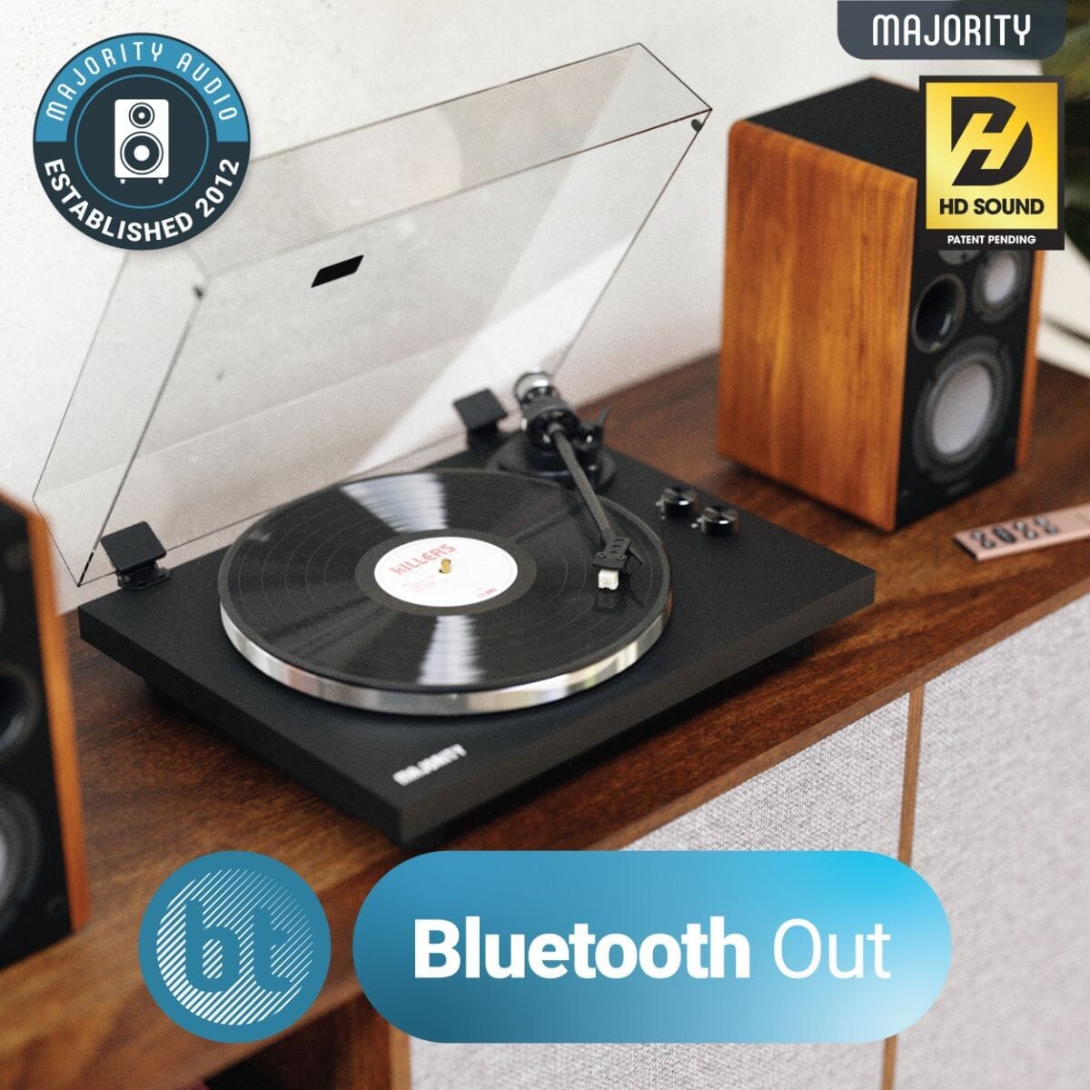 Majority Stylo Bluetooth Turntable - Manual - 2 Speed Turntables Majority