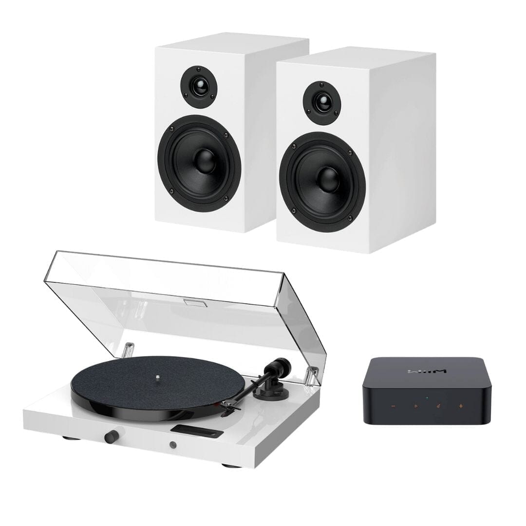 Pro-Ject Juke Box E1 Bundle + WiiM Pro Hi-Res WiFi Music Streamer with Multiroom, Airplay 2, Spotify Connect & Alexa HiFi Systems Pro-Ject White