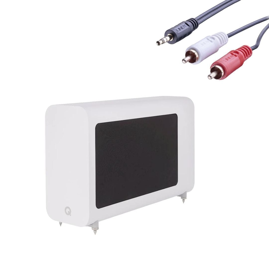 Q Acoustics E120 150W 8" Active Subwoofer Add-On Subwoofers Q Acoustics White