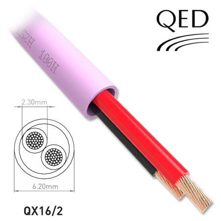 QED QX16/2 - 2 Core Speaker Cable - LSZH - Pink (300m) Cables QED