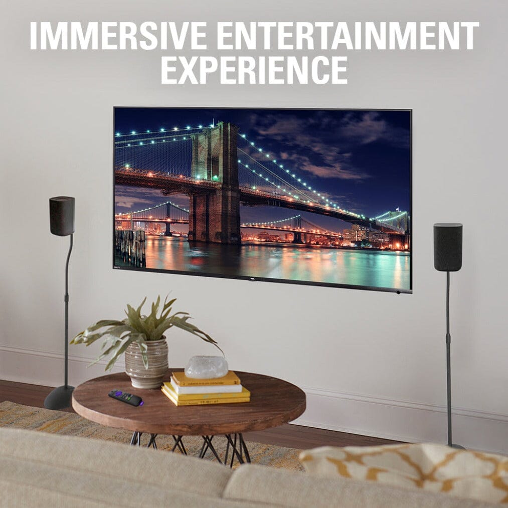 SANUS HTB3-B1 Adjustable Speaker Stands for Satellite Speakers up to 4 lbs TV Brackets Sanus