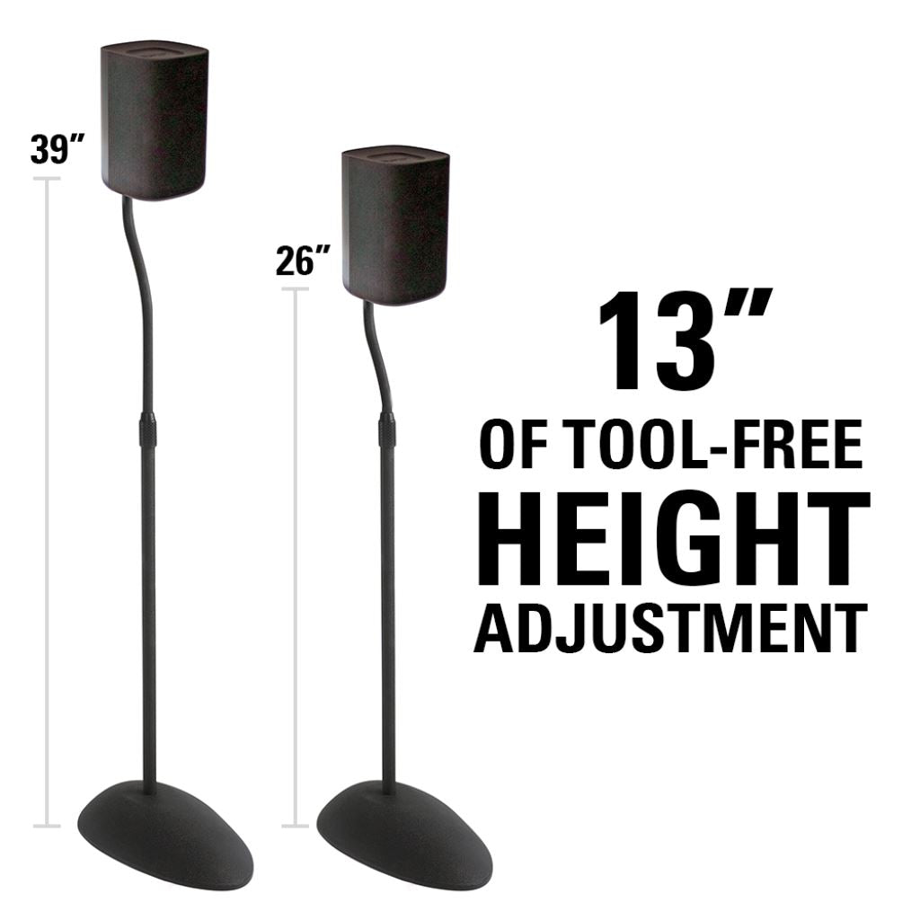 SANUS HTB3-B1 Adjustable Speaker Stands for Satellite Speakers up to 4 lbs TV Brackets Sanus