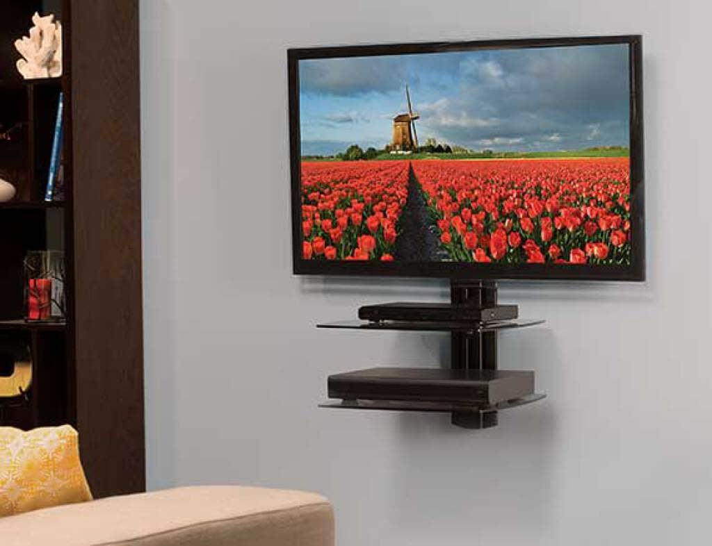 SANUS VF3012-B1 Dual Shelf for Under Wall Mounted TV TV Brackets Sanus