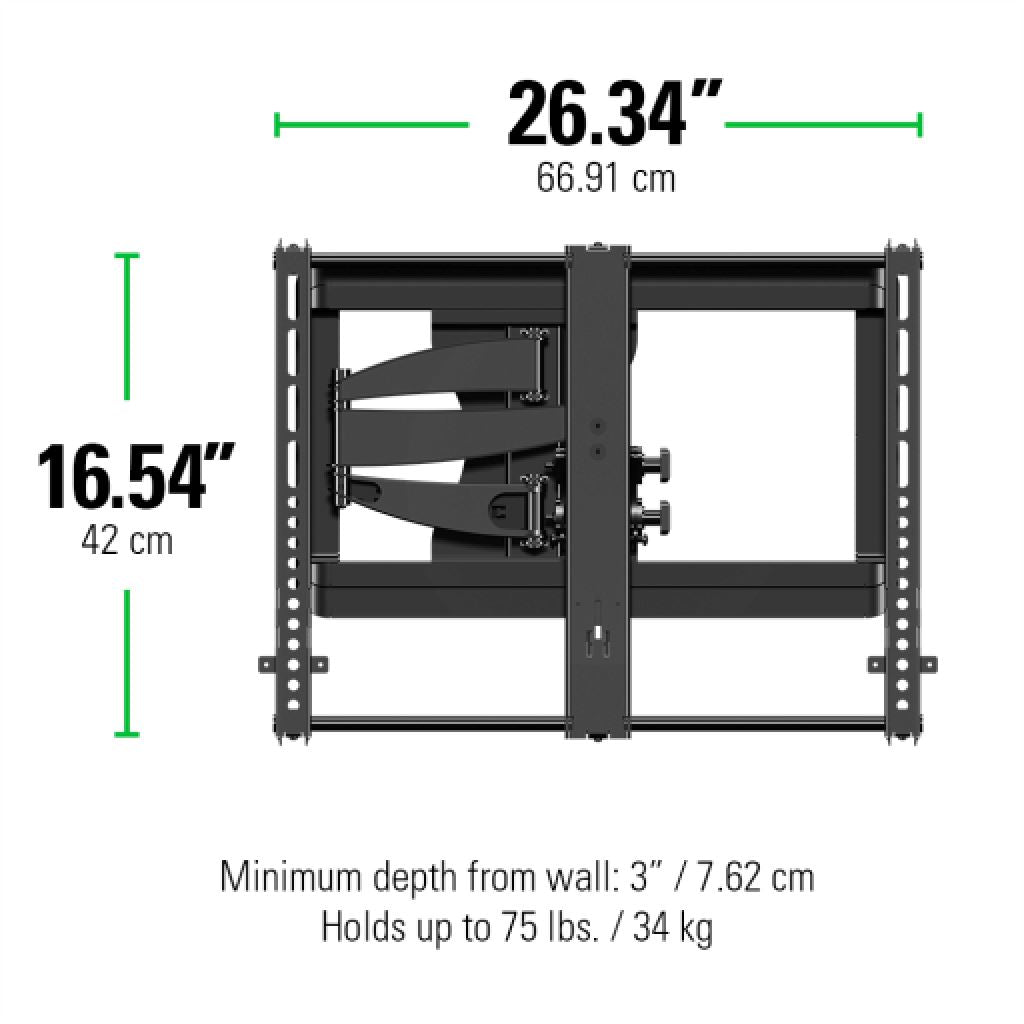 SANUS VMF620-B2 Premium Full-Motion TV Mount, 20" extension, 37"-55" TV Brackets Sanus
