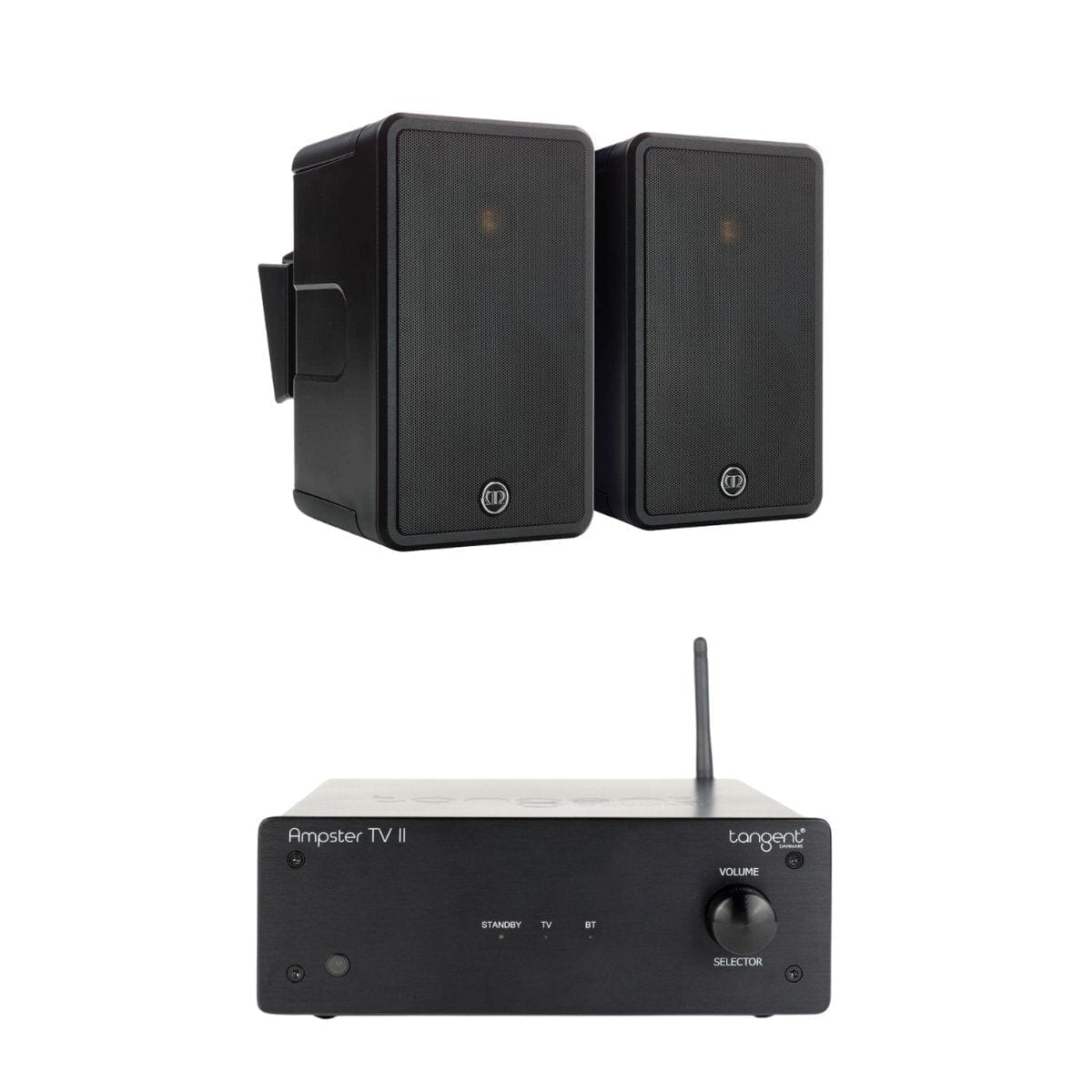 Tangent Ampster + Monitor Audio Climate 50 Outdoor Speakers (Pair) Outdoor Speaker Systems Tangent Black