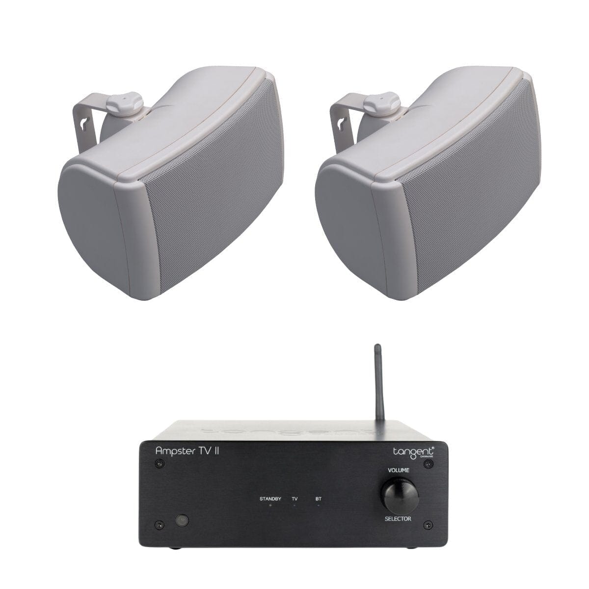 Tangent Ampster + Q Acoustics QI65EW 6.5" Outdoor Speakers Outdoor Speaker Systems Tangent One Pair White