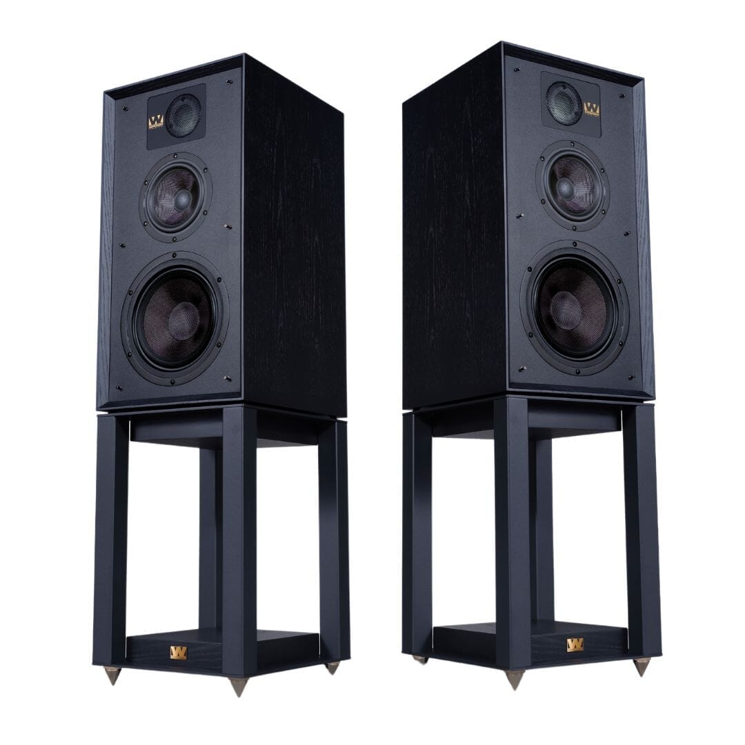 Wharfedale Linton Heritage Speakers + Stands (Pair) Bookshelf Speakers Wharfedale Black Oak