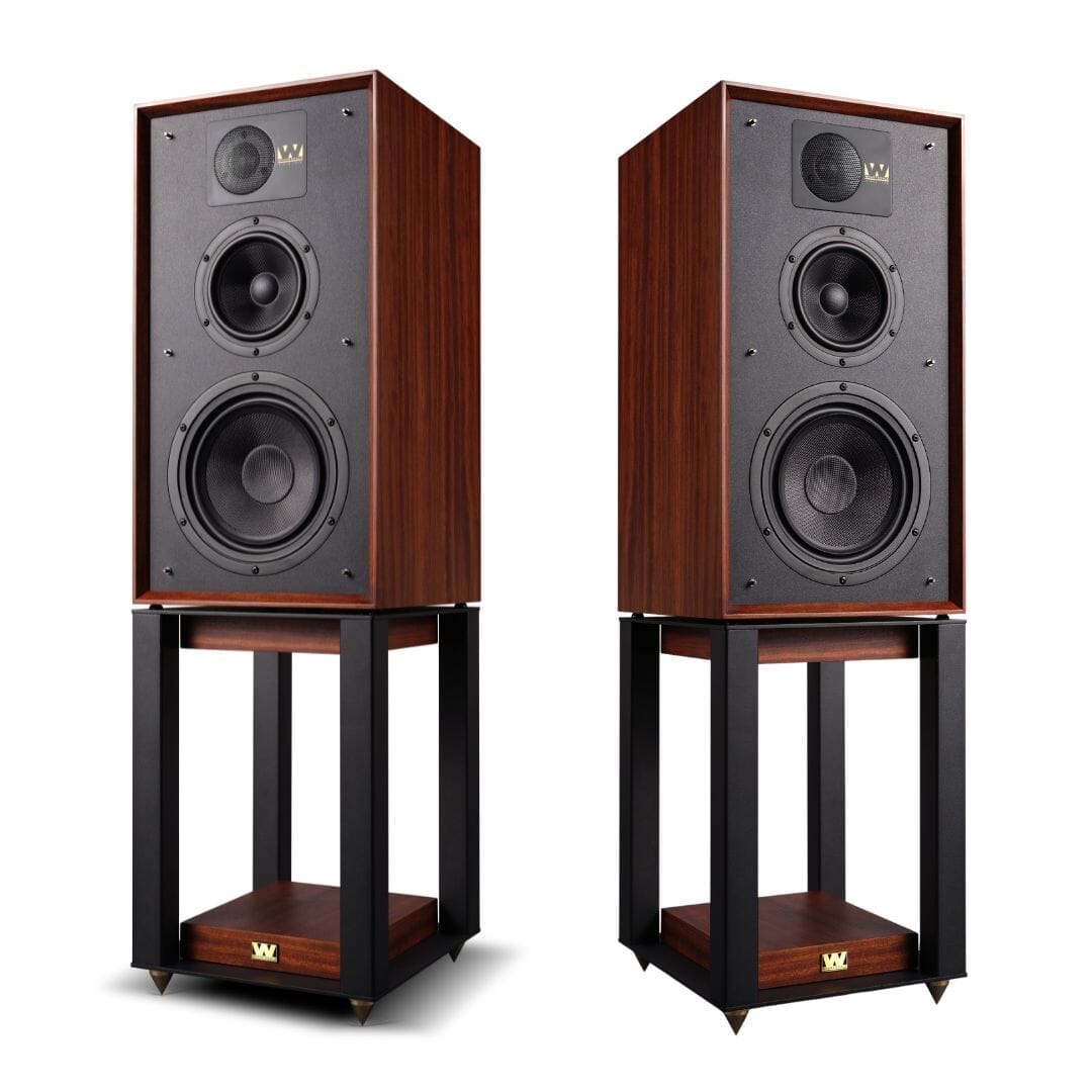 Wharfedale Linton Heritage Speakers + Stands (Pair) Bookshelf Speakers Wharfedale Mahogany
