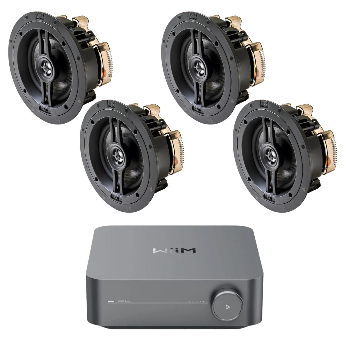 WiiM AMP + OSD Audio Black Series R63 6.5" Ceiling Speakers In Ceiling Speaker Systems WiiM Two Pairs