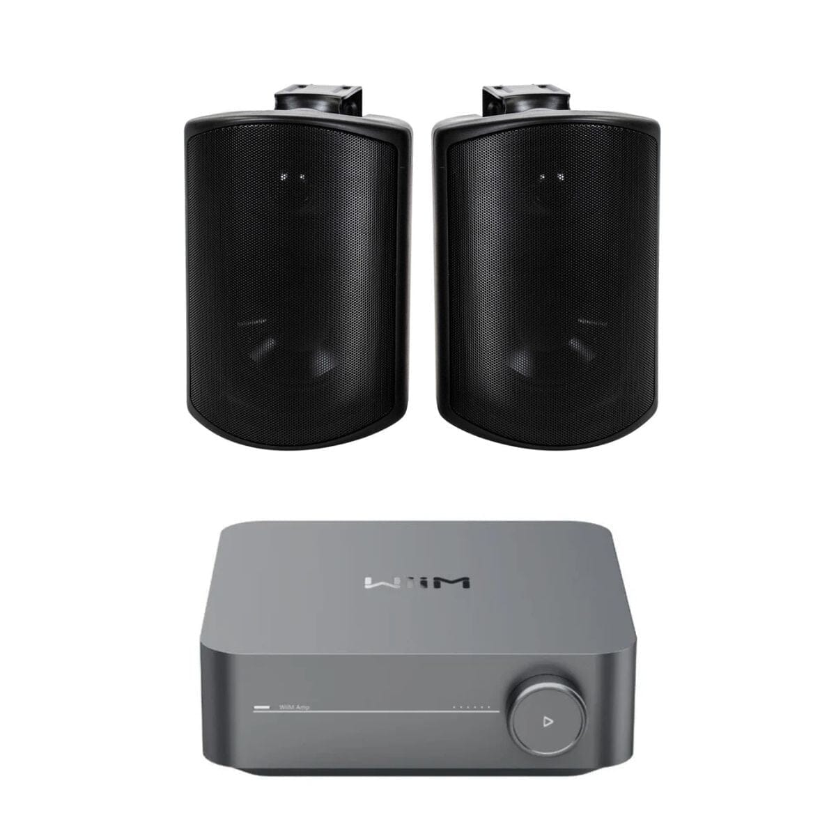 WiiM AMP Wi-Fi & Bluetooth Amplifier + Elipson RAIN 4" Outdoor Speakers (Pair) Outdoor Speaker Systems WiiM Black One Pair