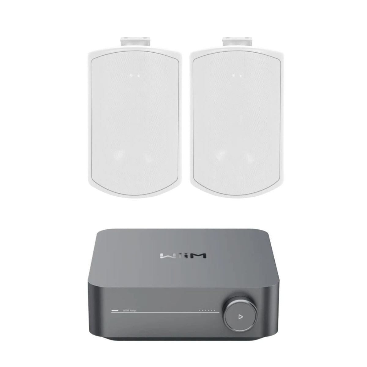 WiiM AMP Wi-Fi & Bluetooth Amplifier + Elipson RAIN 4" Outdoor Speakers (Pair) Outdoor Speaker Systems WiiM White One Pair