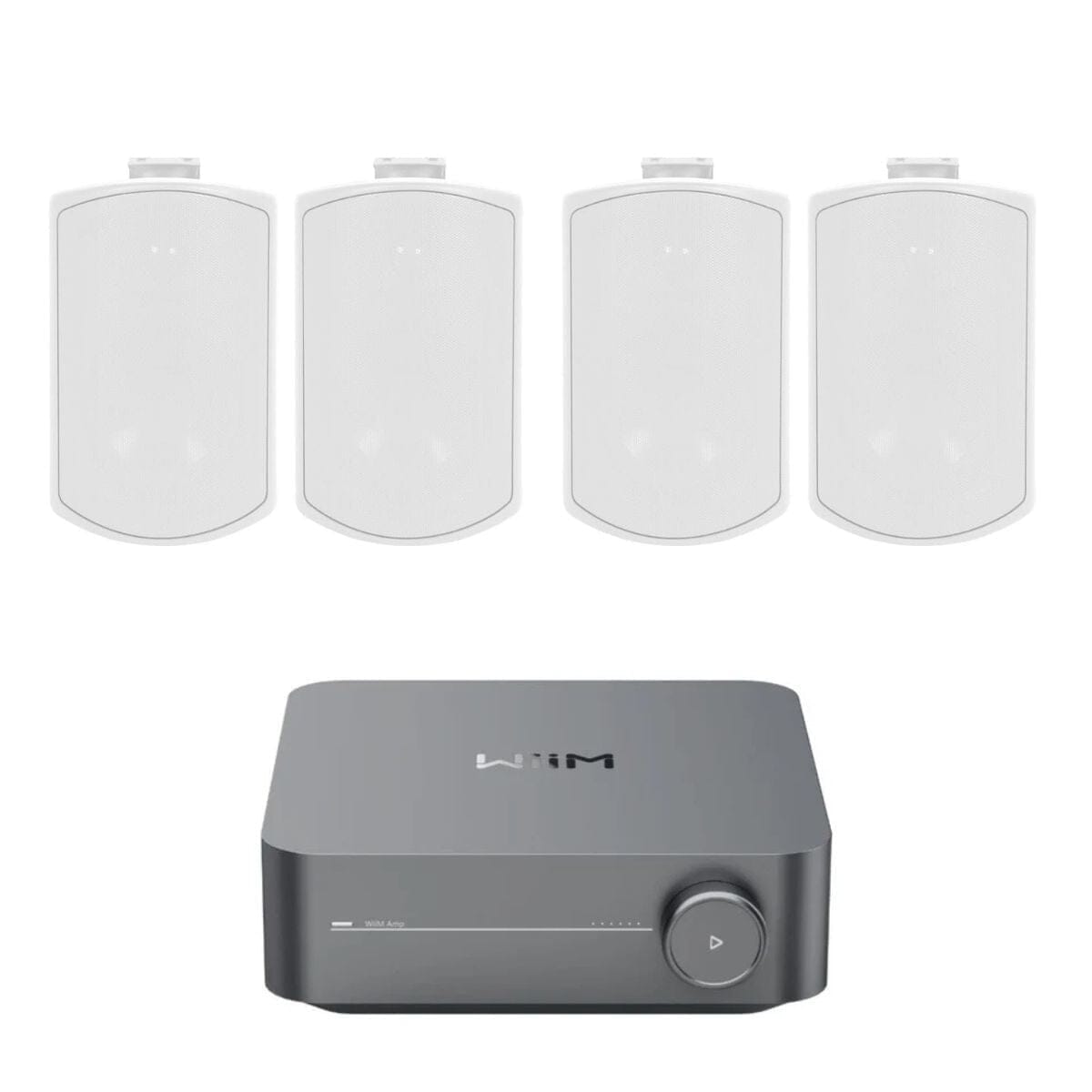 WiiM AMP Wi-Fi & Bluetooth Amplifier + Elipson RAIN 4" Outdoor Speakers (Pair) Outdoor Speaker Systems WiiM White Two Pairs