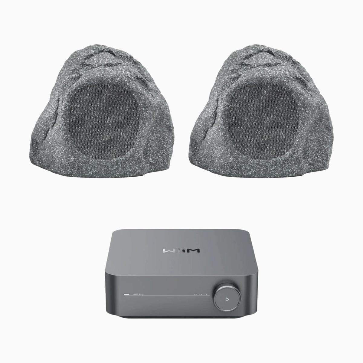 WiiM AMP Wi-Fi & Bluetooth Amplifier + Q Acoustics QI65LW Outdoor Rock Speakers Outdoor Speaker Systems WiiM One Pair