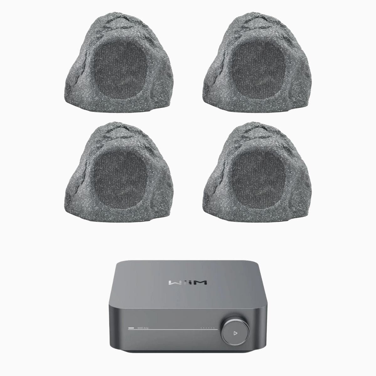 WiiM AMP Wi-Fi & Bluetooth Amplifier + Q Acoustics QI65LW Outdoor Rock Speakers Outdoor Speaker Systems WiiM Two Pairs