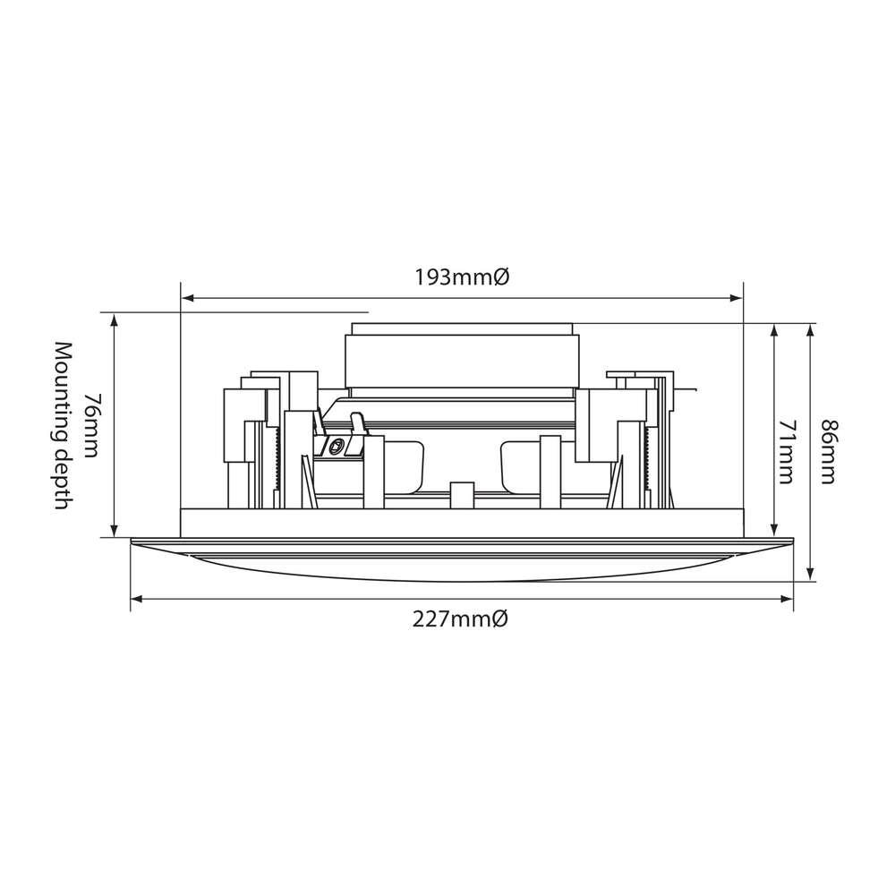 Adastra C6S 6.5" Single Stereo Ceiling Speaker (Each) Custom Install Speakers Adastra