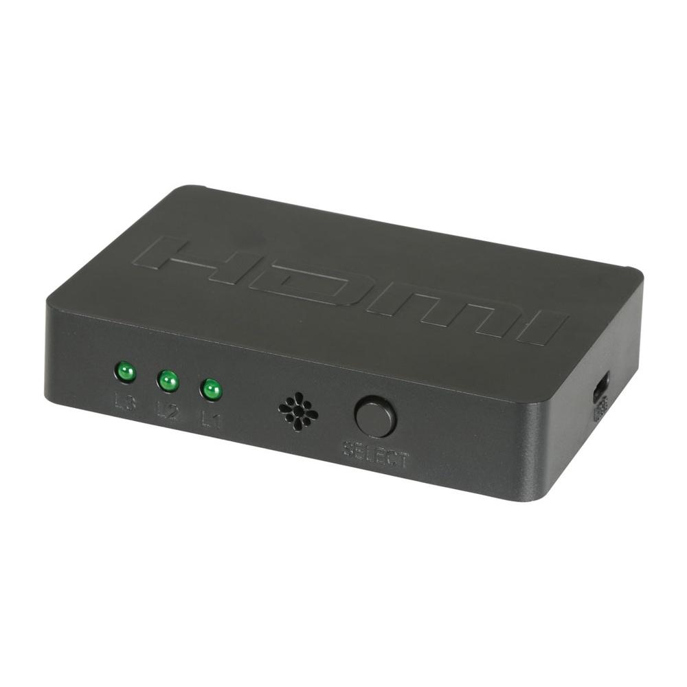 AV Link HDP31M Mini HDMI Switch with IR Remote Control - 3 x 1 HDMI Distribution AV Link