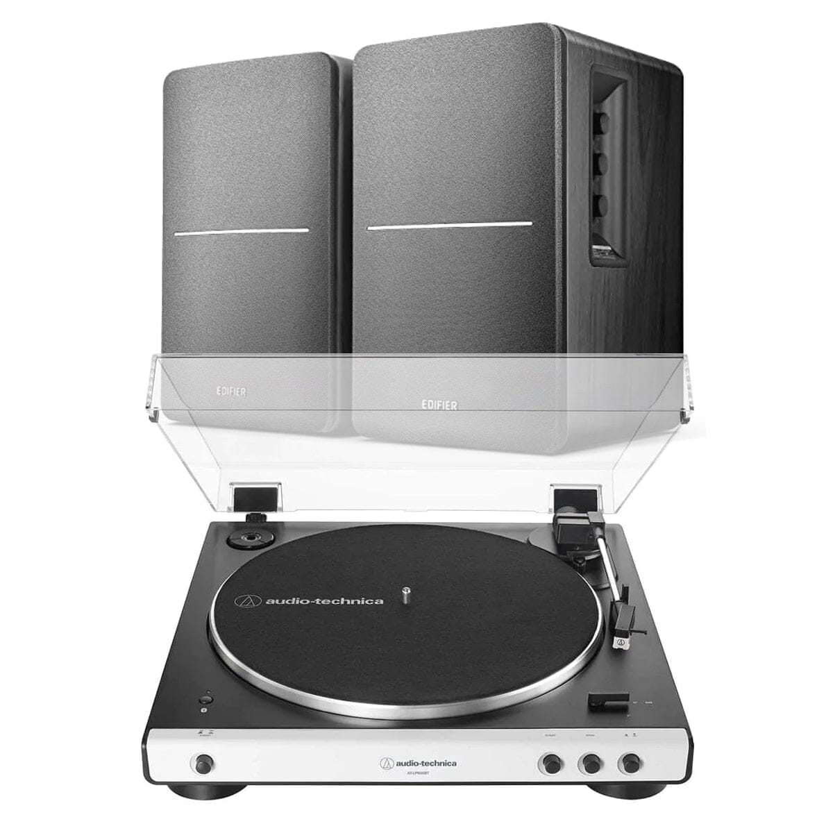 Edifier R1280DB & Audio-Technica LP60XBT Bluetooth Turntable & Speaker Bundle Turntable Bundles Audio Technica Black Black / White