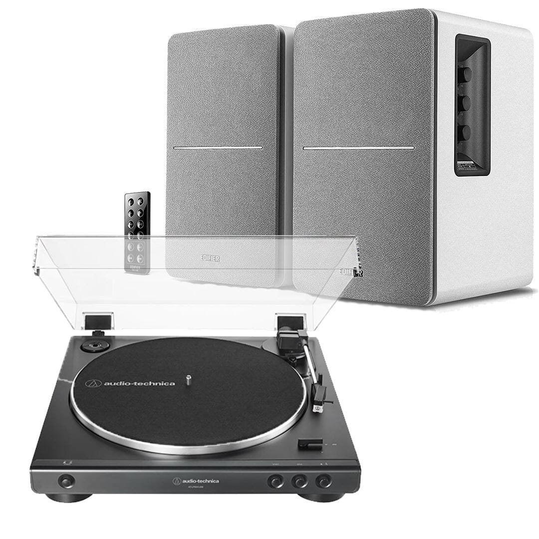 Edifier R1280DB & Audio-Technica LP60XBT Bluetooth Turntable & Speaker Bundle Turntable Bundles Audio Technica White Black