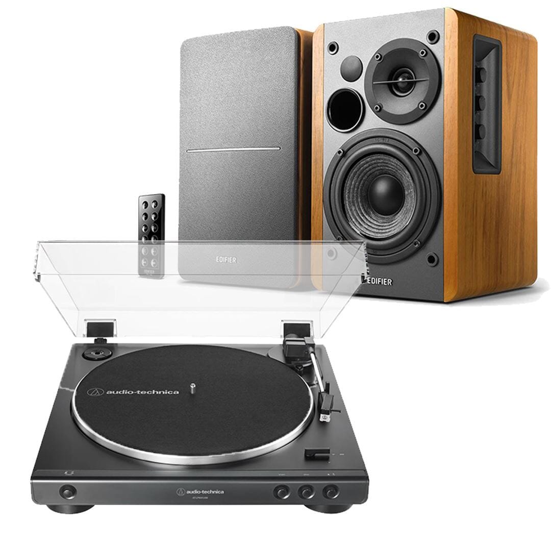 Edifier R1280DB & Audio-Technica LP60XBT Bluetooth Turntable & Speaker Bundle Turntable Bundles Audio Technica Wood Black