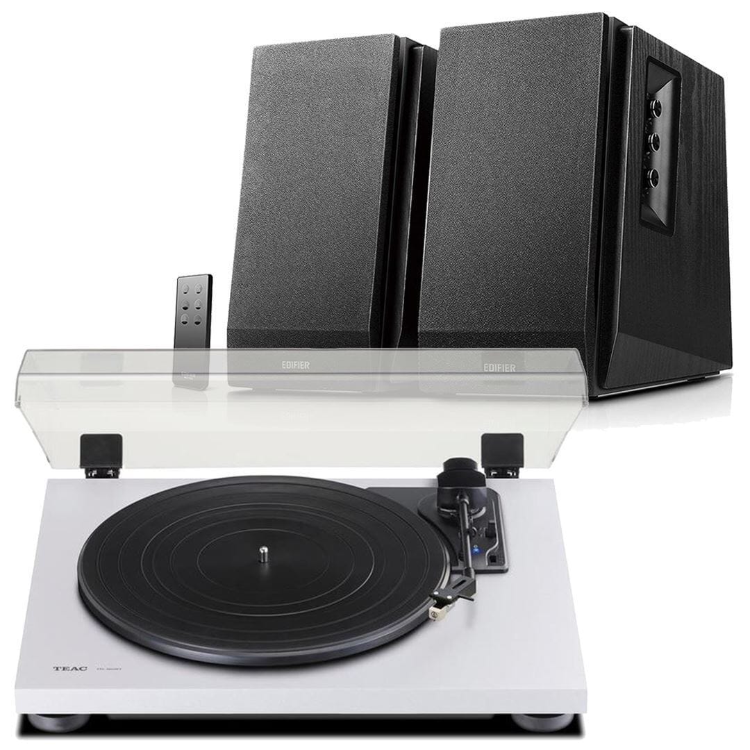 Edifier R1700BT & TEAC TN-180BT Turntable & Speaker Bundle with Bluetooth Turntable Bundles TEAC Black White