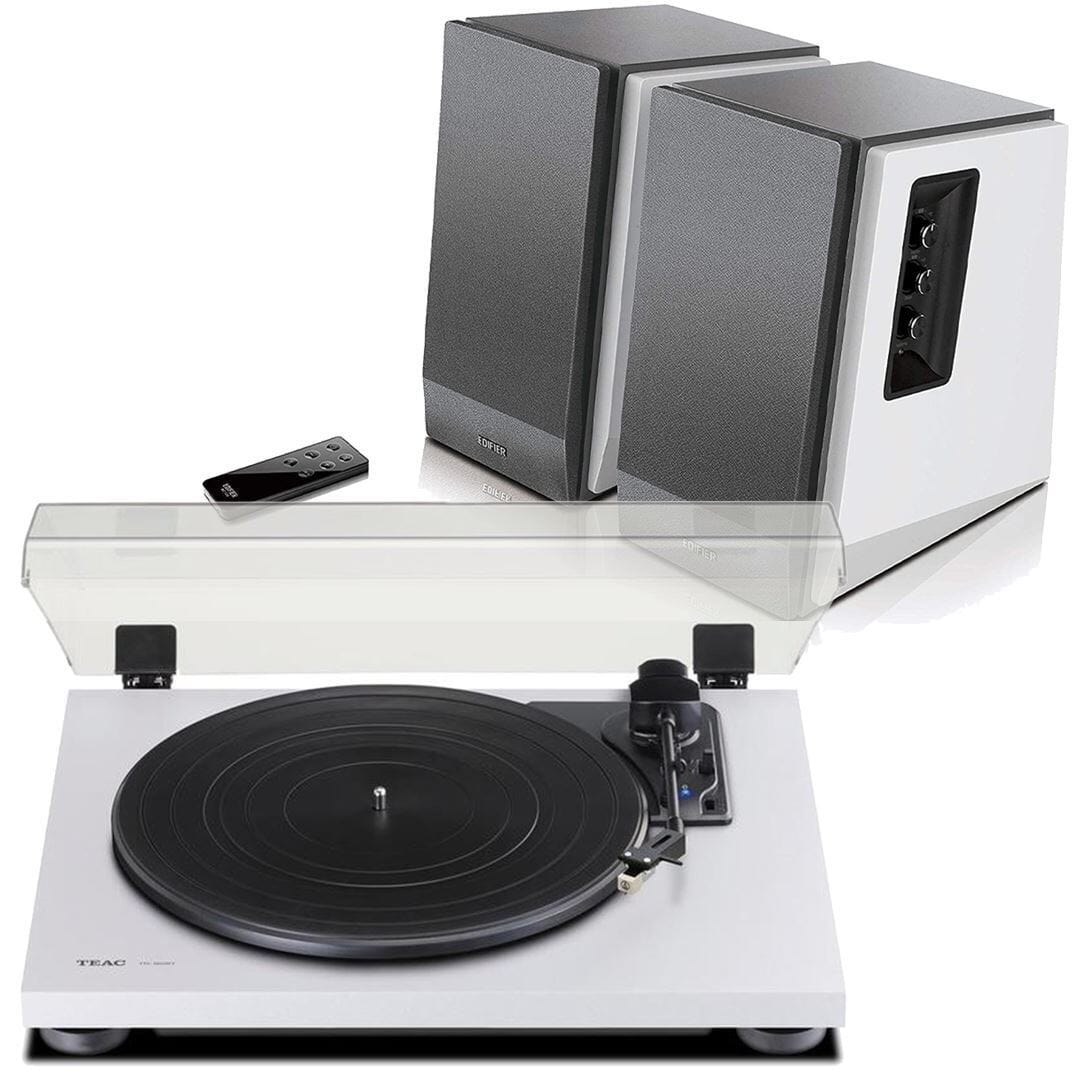 Edifier R1700BT & TEAC TN-180BT Turntable & Speaker Bundle with Bluetooth Turntable Bundles TEAC White White