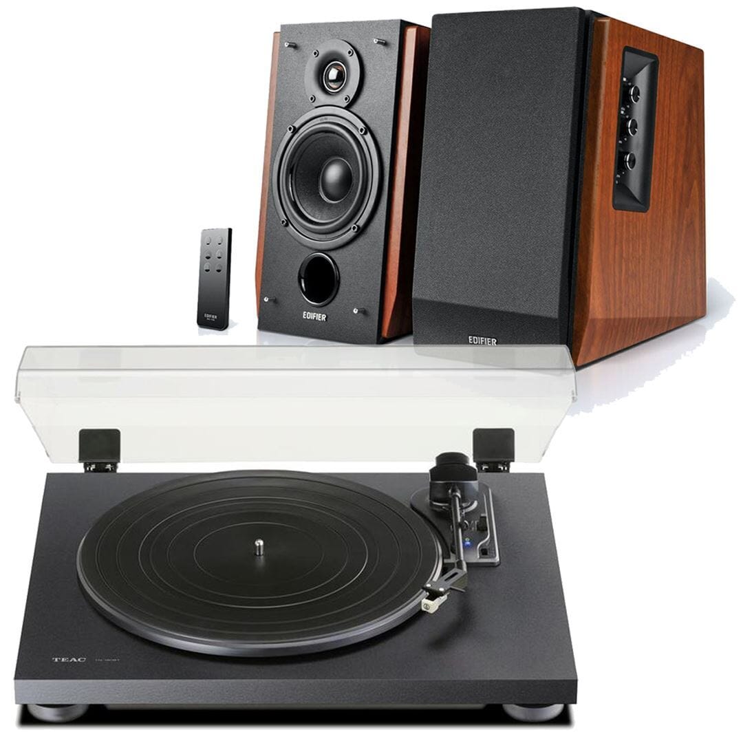 Edifier R1700BT & TEAC TN-180BT Turntable & Speaker Bundle with Bluetooth Turntable Bundles TEAC Wood Black