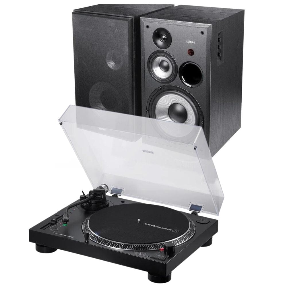Edifier R2850DB & Audio-Technica AT-LP120XBT Bluetooth Turntable with Bluetooth Bookshelf Speakers Turntable Bundles Audio Technica USB