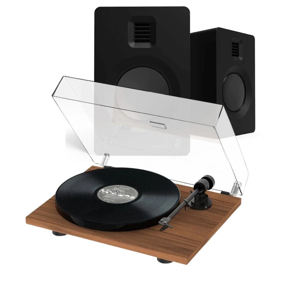 Kanto Audio KA-TUKMW & Pro-Ject E1 Phono Turntable & Speaker Bundle Turntable Bundles Kanto Audio Black Standard Walnut
