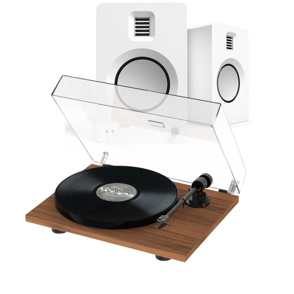 Kanto Audio KA-TUKMW & Pro-Ject E1 Phono Turntable & Speaker Bundle Turntable Bundles Kanto Audio White Standard Walnut