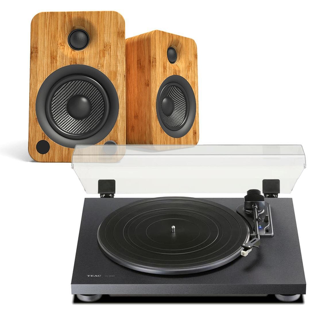 Kanto Audio YU4 Bluetooth Speaker & TEAC TN-180BT Turntable & Speaker Bundle Turntable Bundles TEAC Bamboo Black