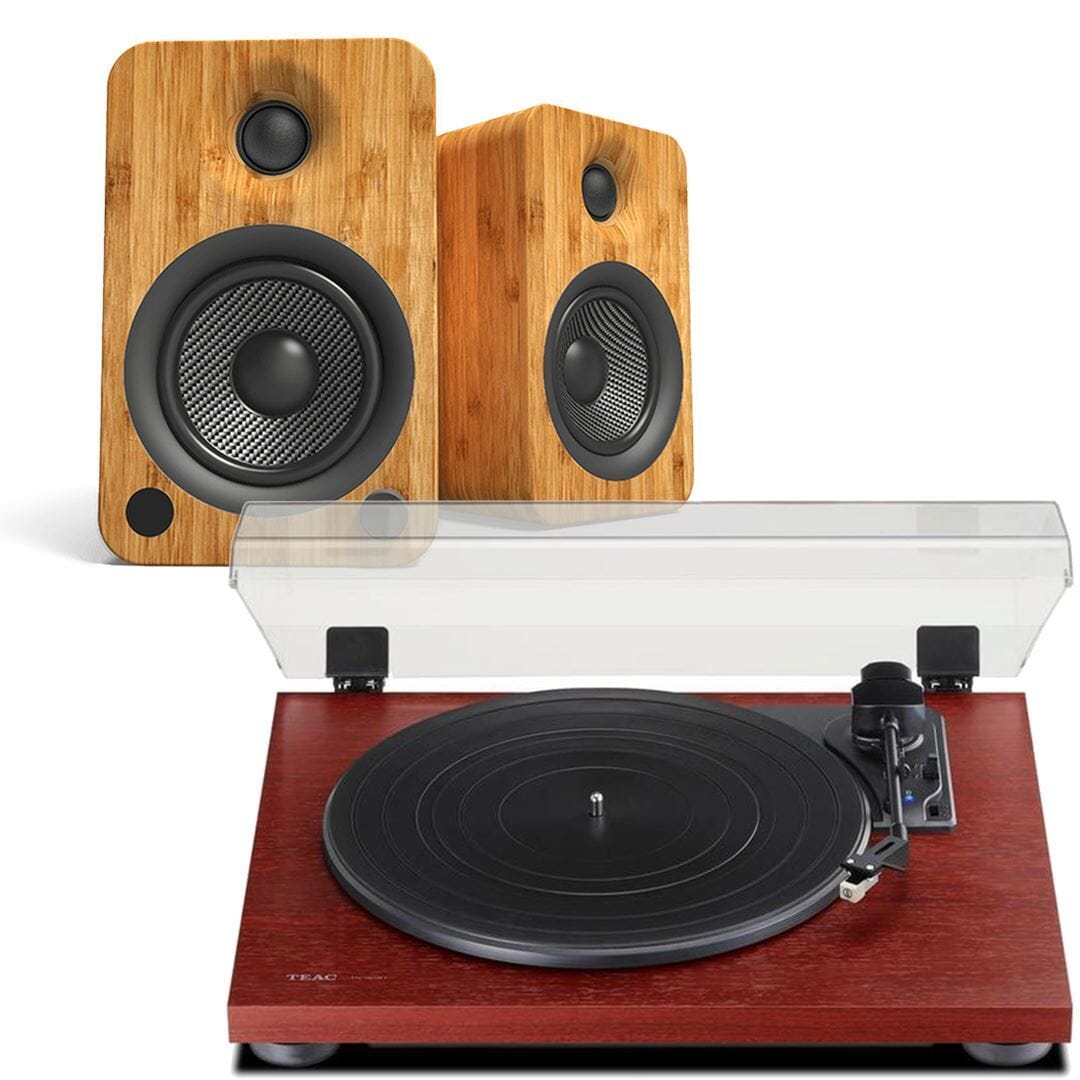 Kanto Audio YU4 Bluetooth Speaker & TEAC TN-180BT Turntable & Speaker Bundle Turntable Bundles TEAC Bamboo Cherry