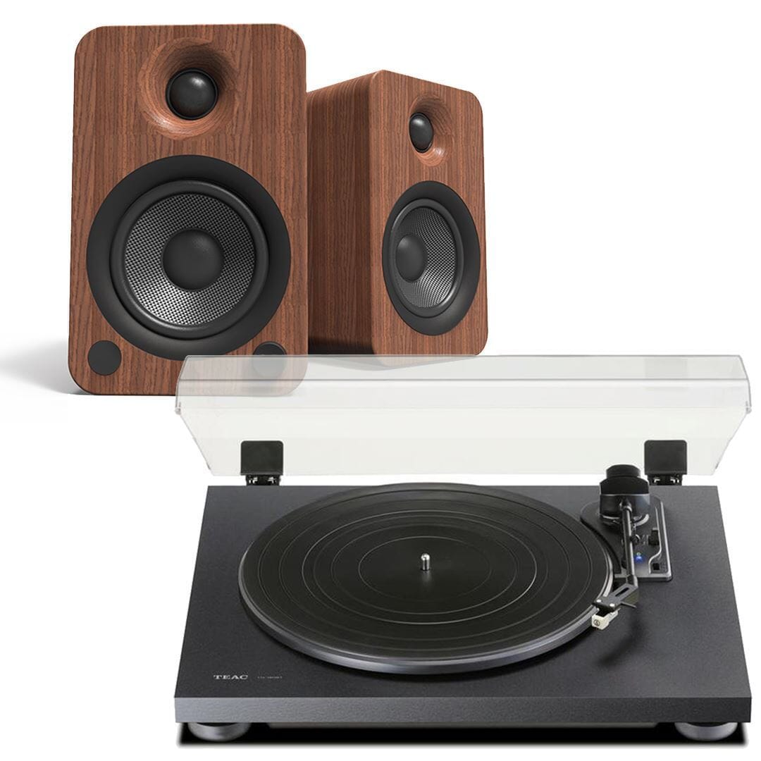 Kanto Audio YU4 Bluetooth Speaker & TEAC TN-180BT Turntable & Speaker Bundle Turntable Bundles TEAC Walnut Black
