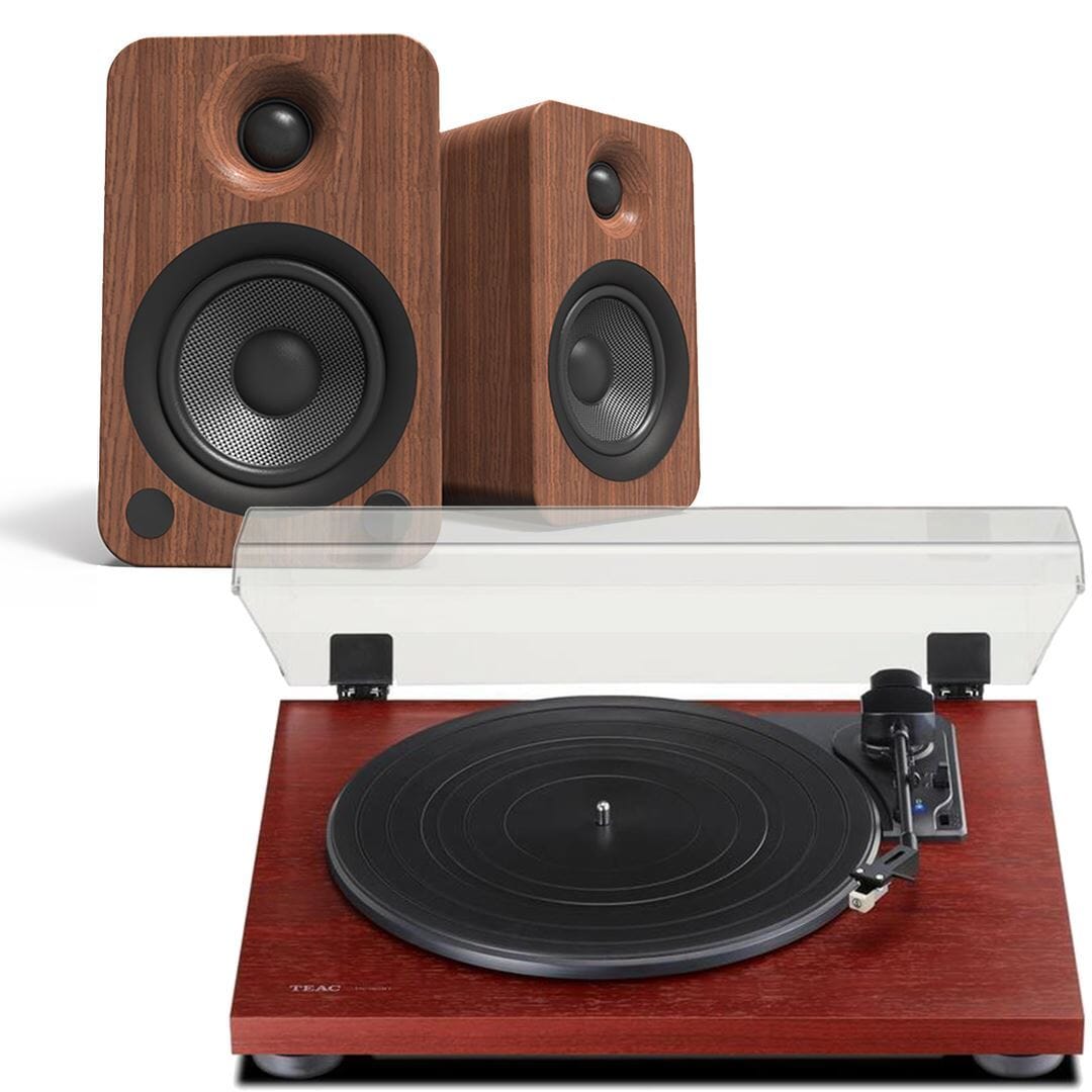 Kanto Audio YU4 Bluetooth Speaker & TEAC TN-180BT Turntable & Speaker Bundle Turntable Bundles TEAC Walnut Cherry
