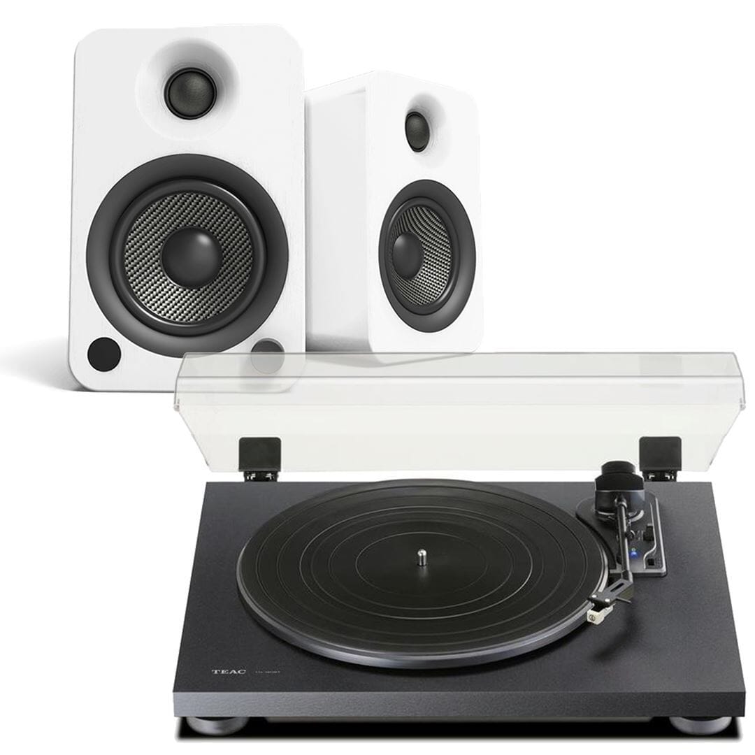 Kanto Audio YU4 Bluetooth Speaker & TEAC TN-180BT Turntable & Speaker Bundle Turntable Bundles TEAC White Black