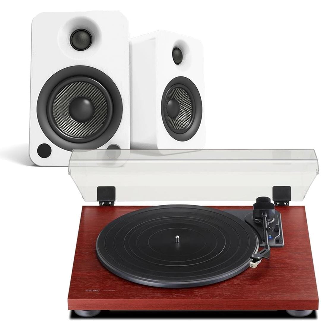 Kanto Audio YU4 Bluetooth Speaker & TEAC TN-180BT Turntable & Speaker Bundle Turntable Bundles TEAC White Cherry